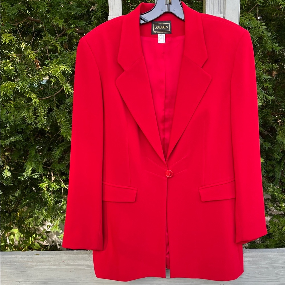 LOUBEN Women's Red Blazer Made in Canada